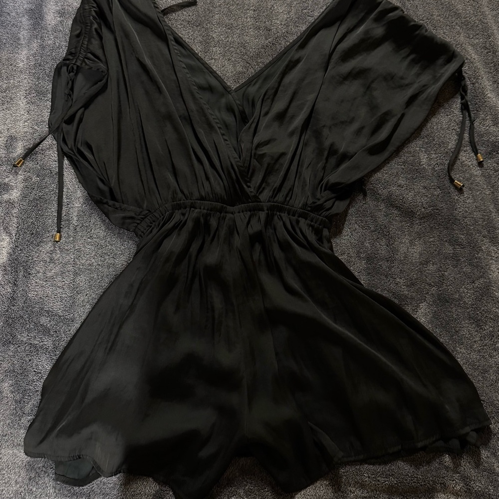 Elegant Satin Black Romper